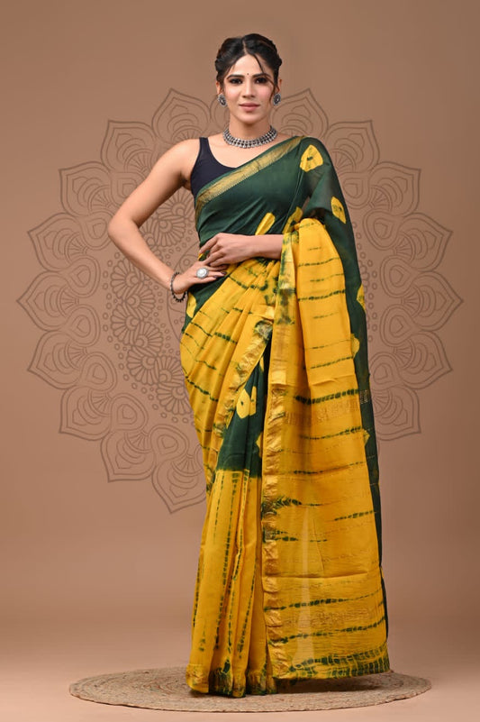 Maheshwari Silk Hand Block Printed Saree – Traditional Rajasthani Handcrafted Saree | House of the Handblock Jaipur
