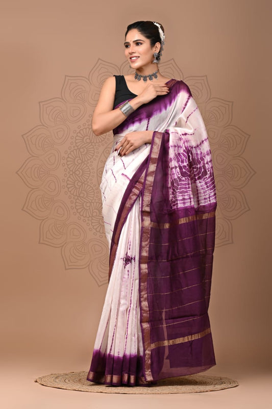 Maheshwari Silk Hand Block Printed Saree – Traditional Rajasthani Handcrafted Saree | House of the Handblock Jaipur