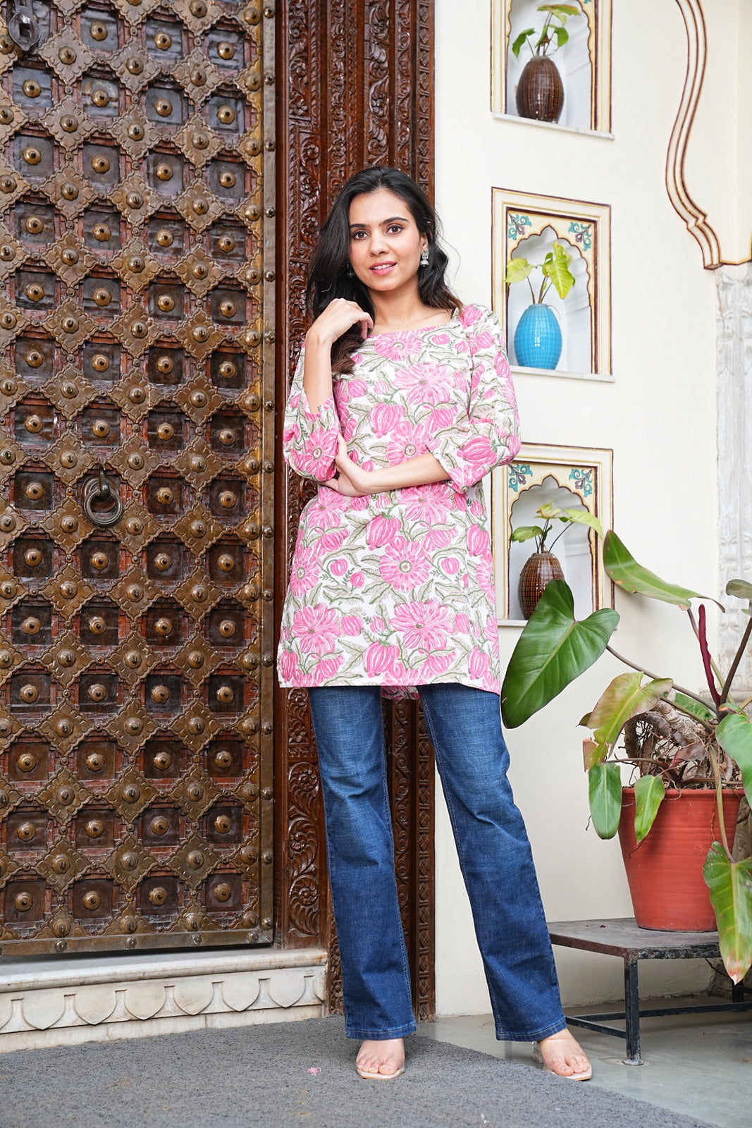 Women's Short Handblock Kurti – Pure Cotton | Jaipur Print