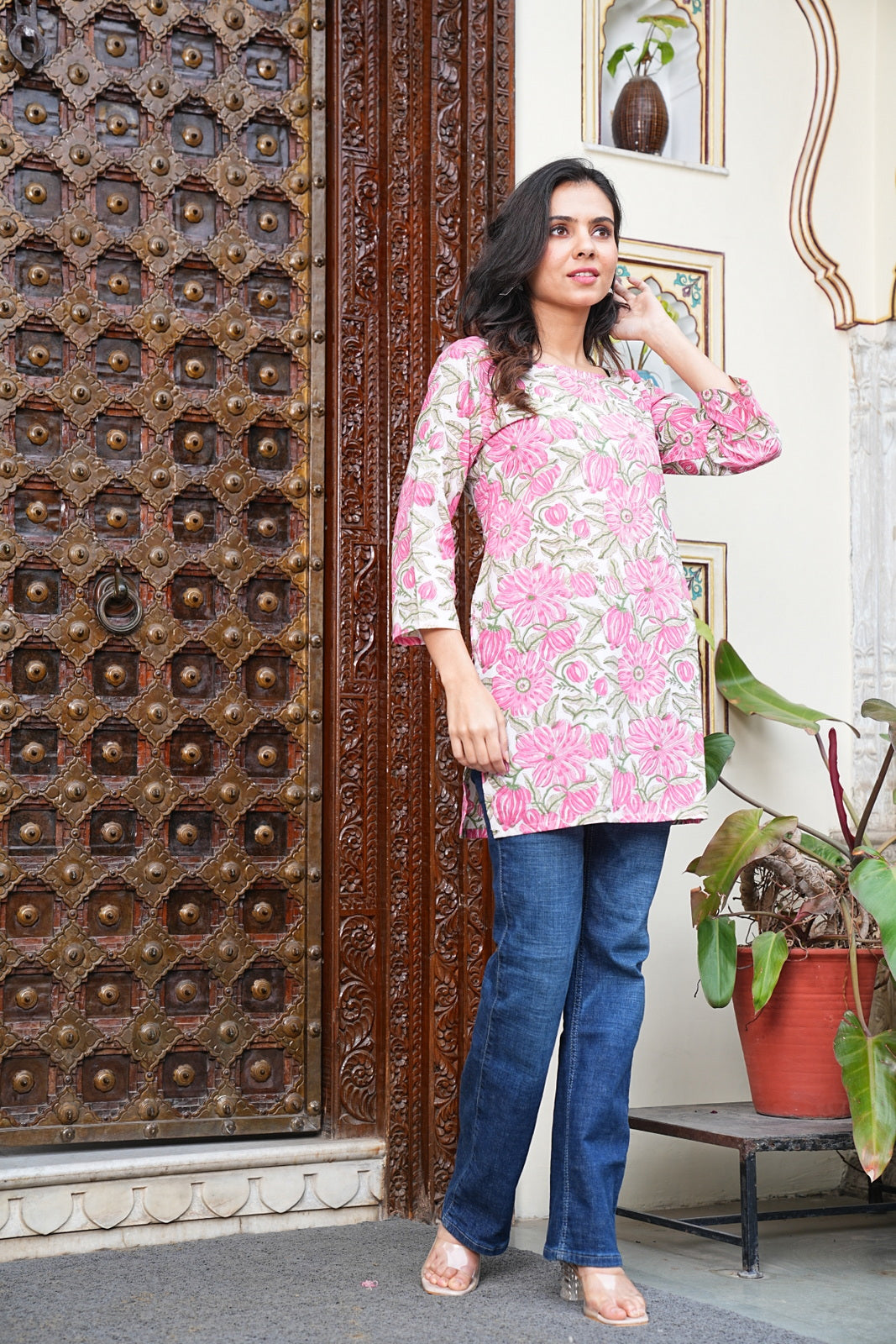 Women's Short Handblock Kurti – Pure Cotton | Jaipur Print