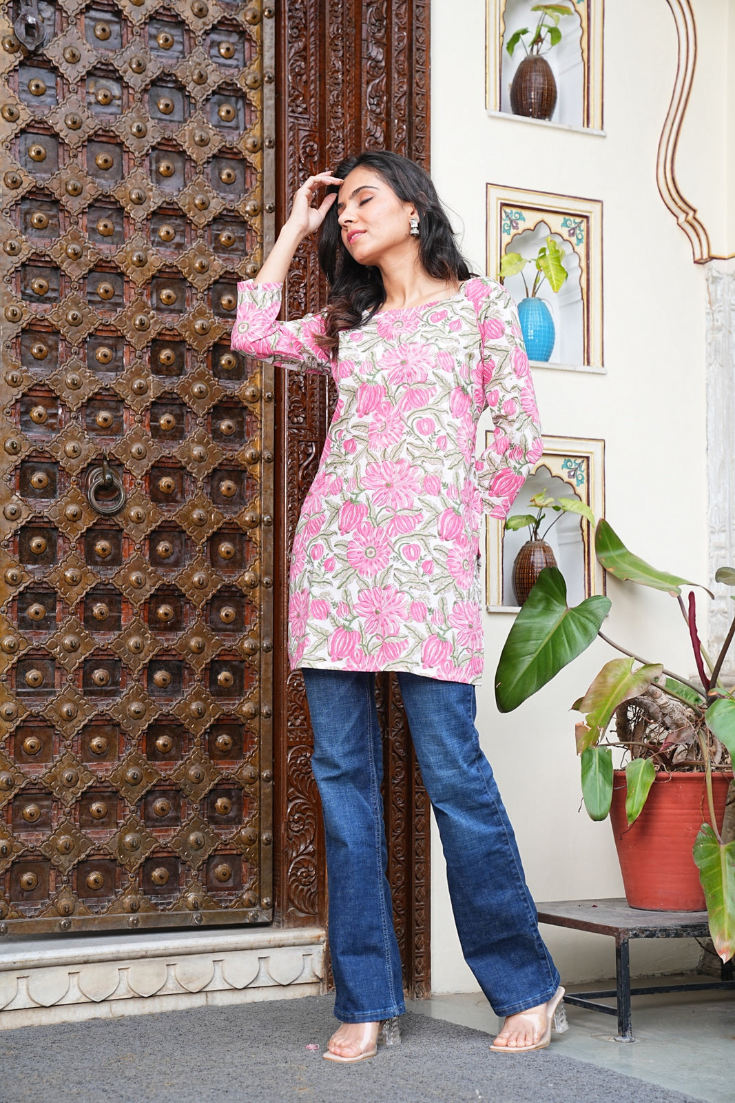 Women's Short Handblock Kurti – Pure Cotton | Jaipur Print