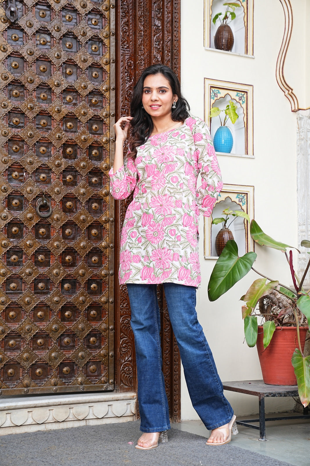 Women's Short Handblock Kurti – Pure Cotton | Jaipur Print