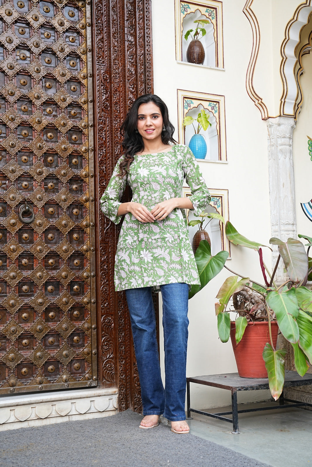 Women's Short Handblock Kurti – Pure Cotton | Jaipur Print