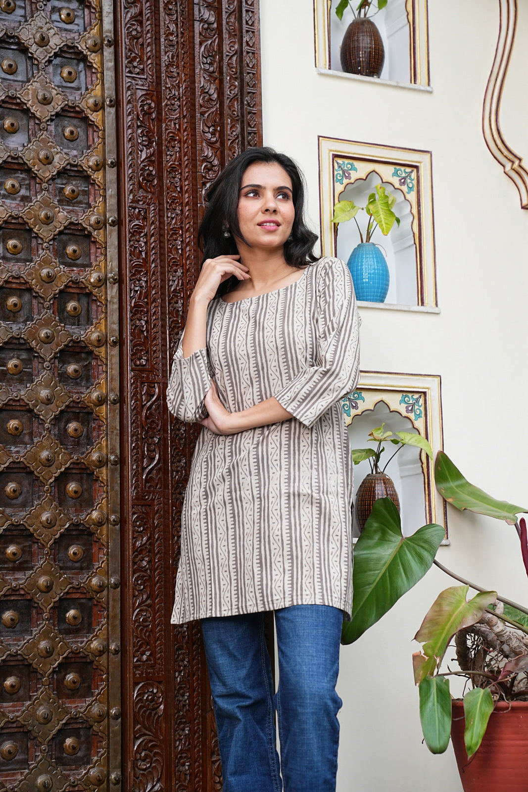 Women's Short Handblock Kurti – Pure Cotton | Jaipur Print