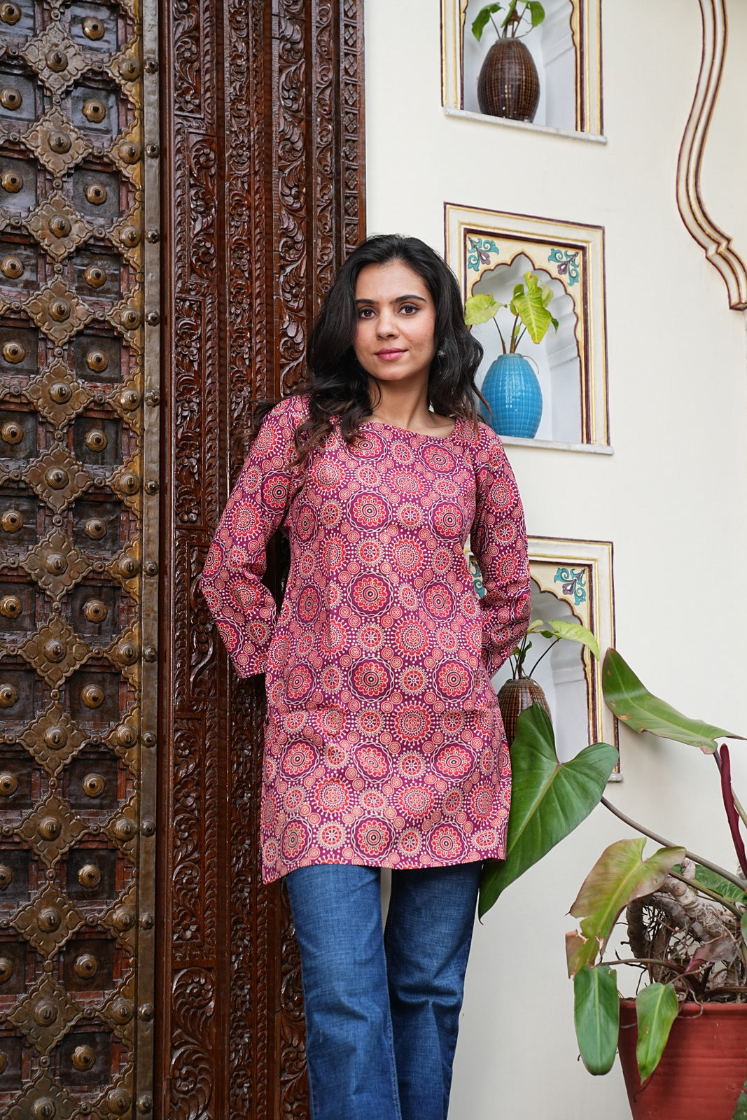 Women's Short Handblock Kurti – Pure Cotton | Jaipur Print