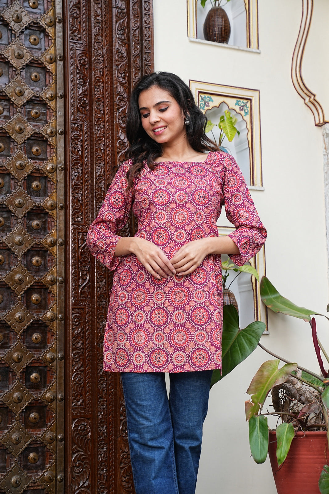 Women's Short Handblock Kurti – Pure Cotton | Jaipur Print
