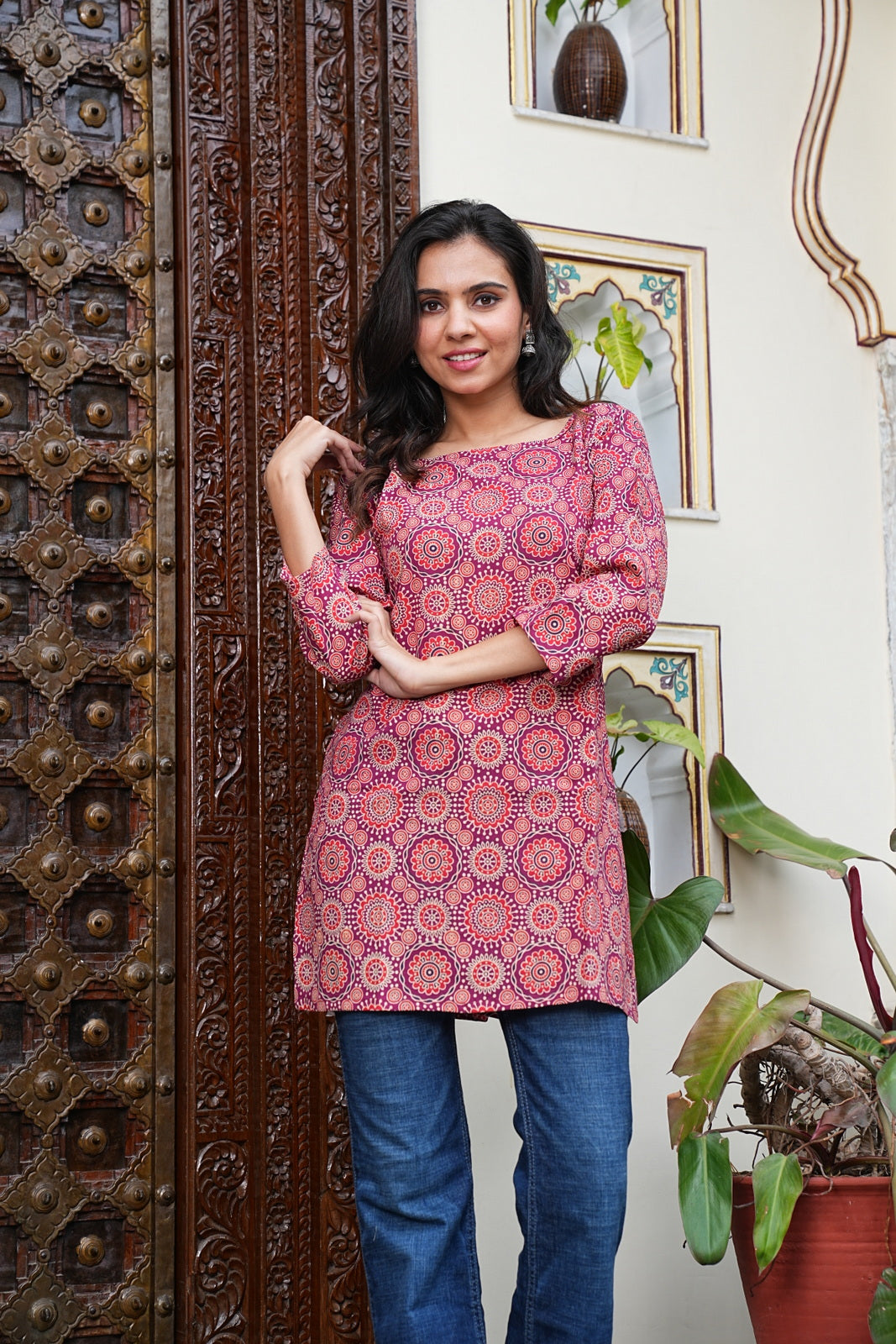 Women's Short Handblock Kurti – Pure Cotton | Jaipur Print