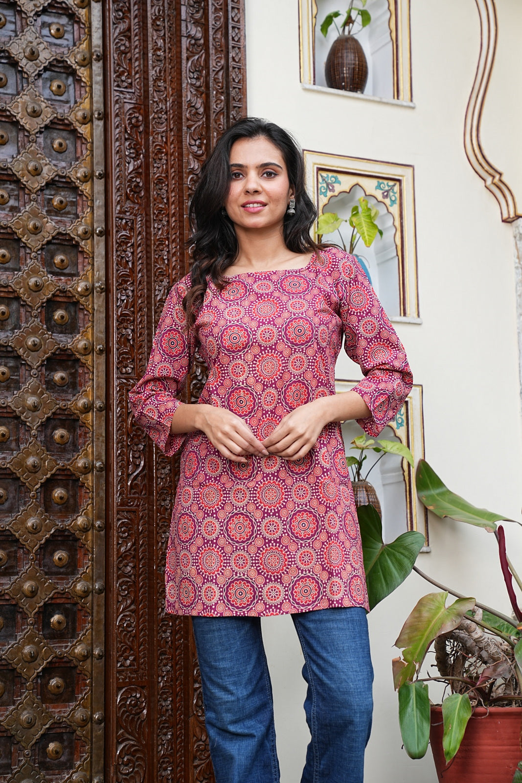 Women's Short Handblock Kurti – Pure Cotton | Jaipur Print