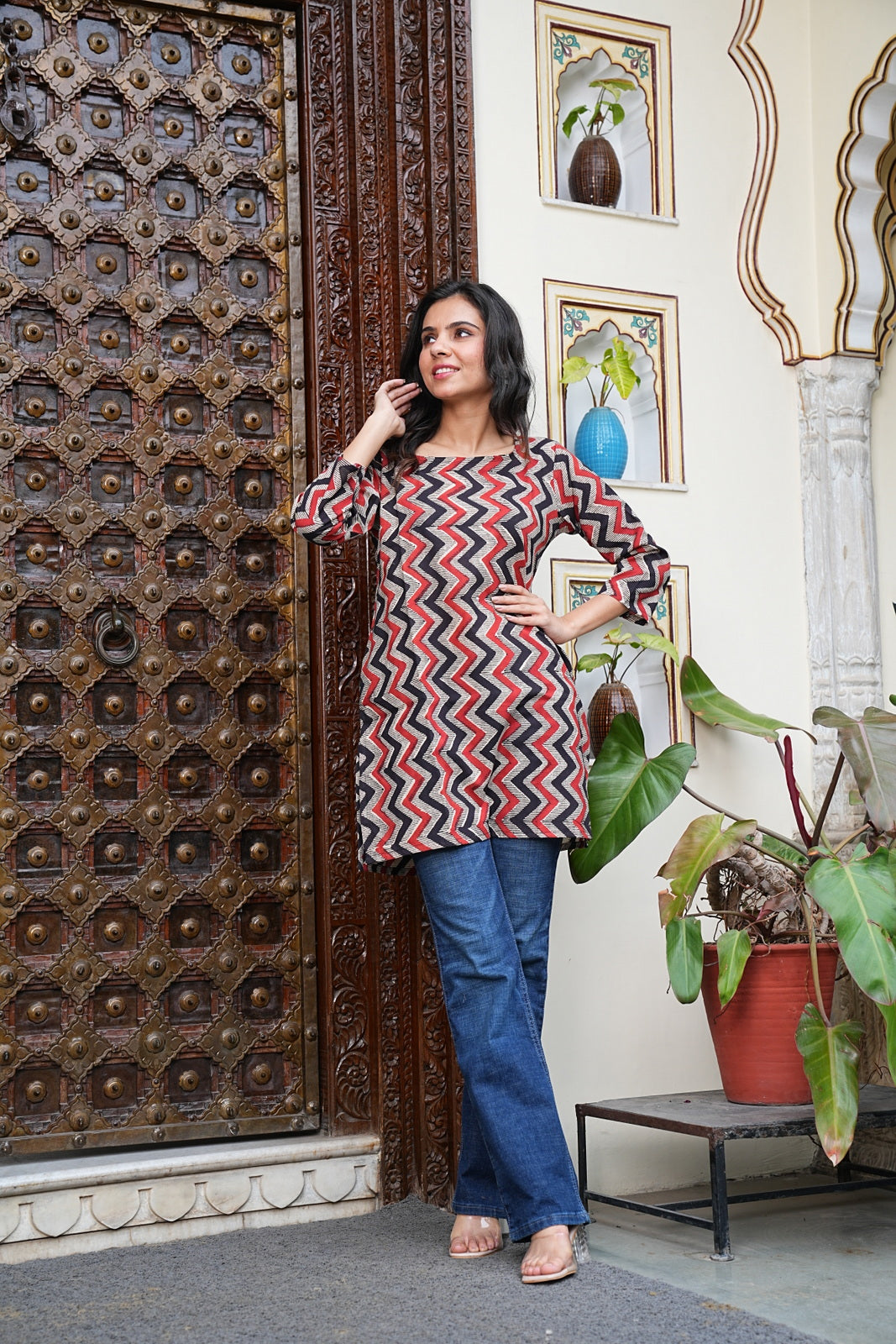 Women's Short Handblock Kurti – Pure Cotton | Jaipur Print