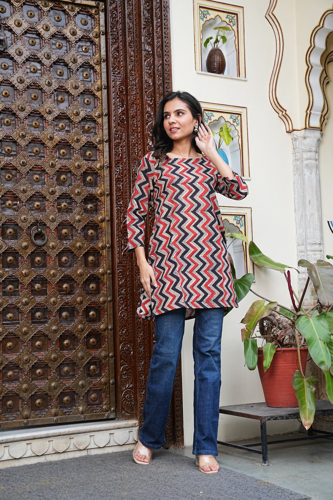 Women's Short Handblock Kurti – Pure Cotton | Jaipur Print