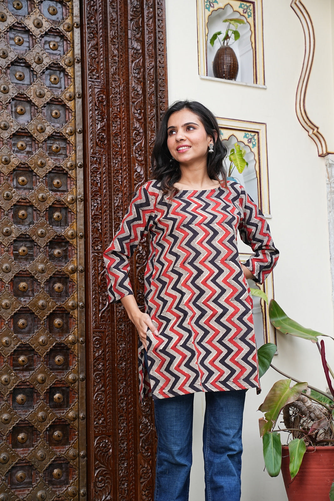 Women's Short Handblock Kurti – Pure Cotton | Jaipur Print