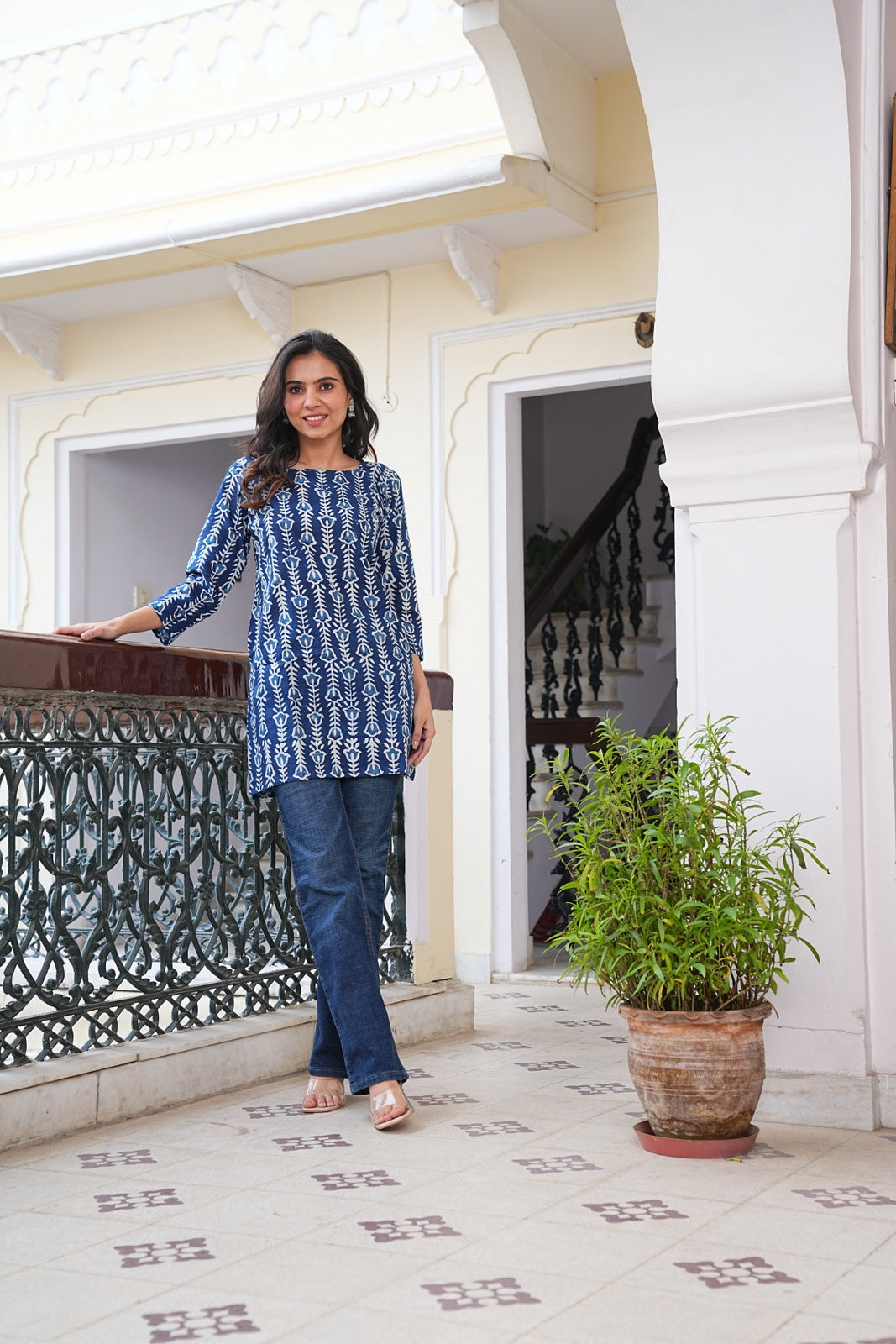 Women's Short Handblock Kurti – Pure Cotton | Jaipur Print