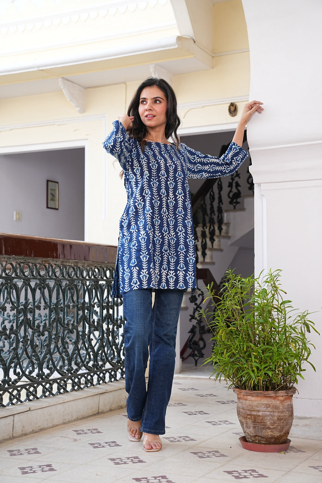 Women's Short Handblock Kurti – Pure Cotton | Jaipur Print