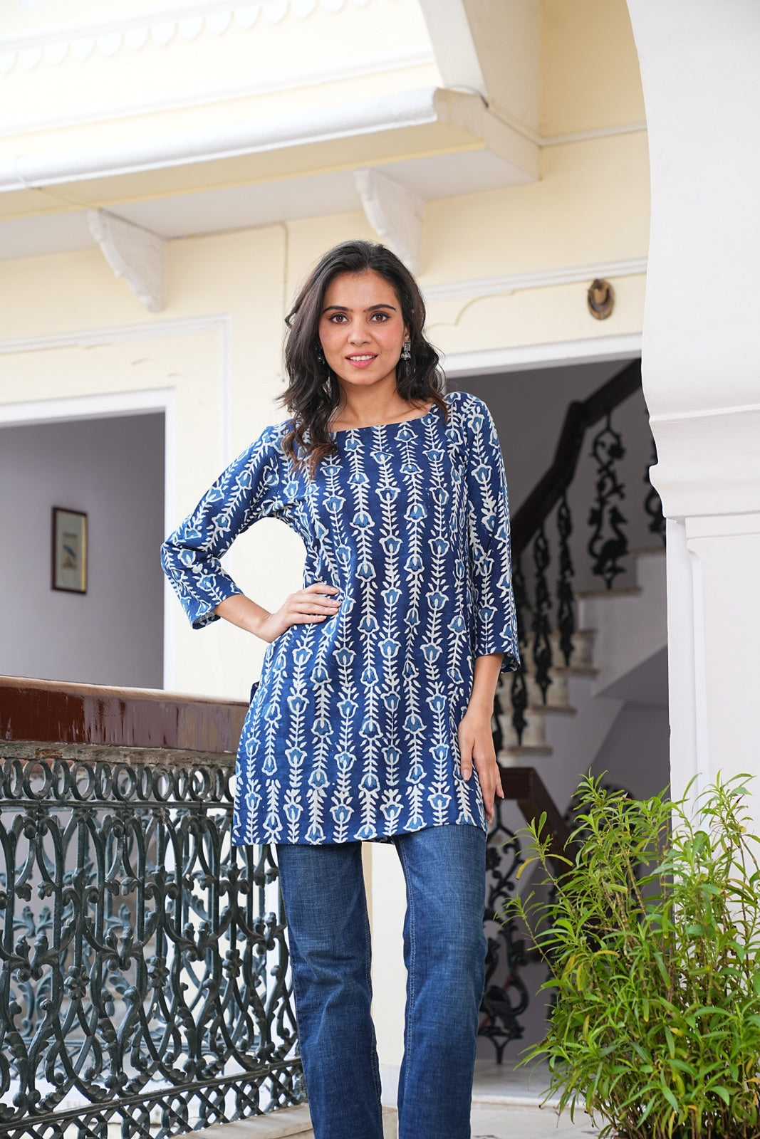 Women's Short Handblock Kurti – Pure Cotton | Jaipur Print