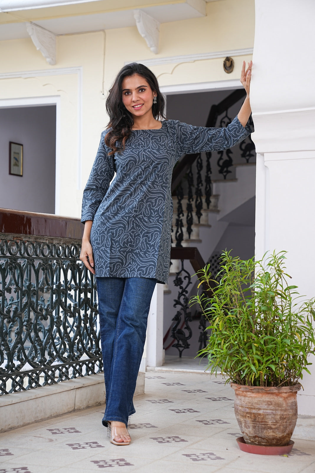 Women's Short Handblock Kurti – Pure Cotton | Jaipur Print