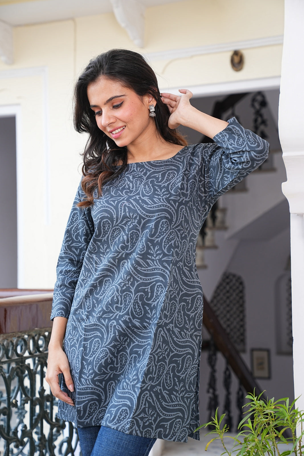 Women's Short Handblock Kurti – Pure Cotton | Jaipur Print