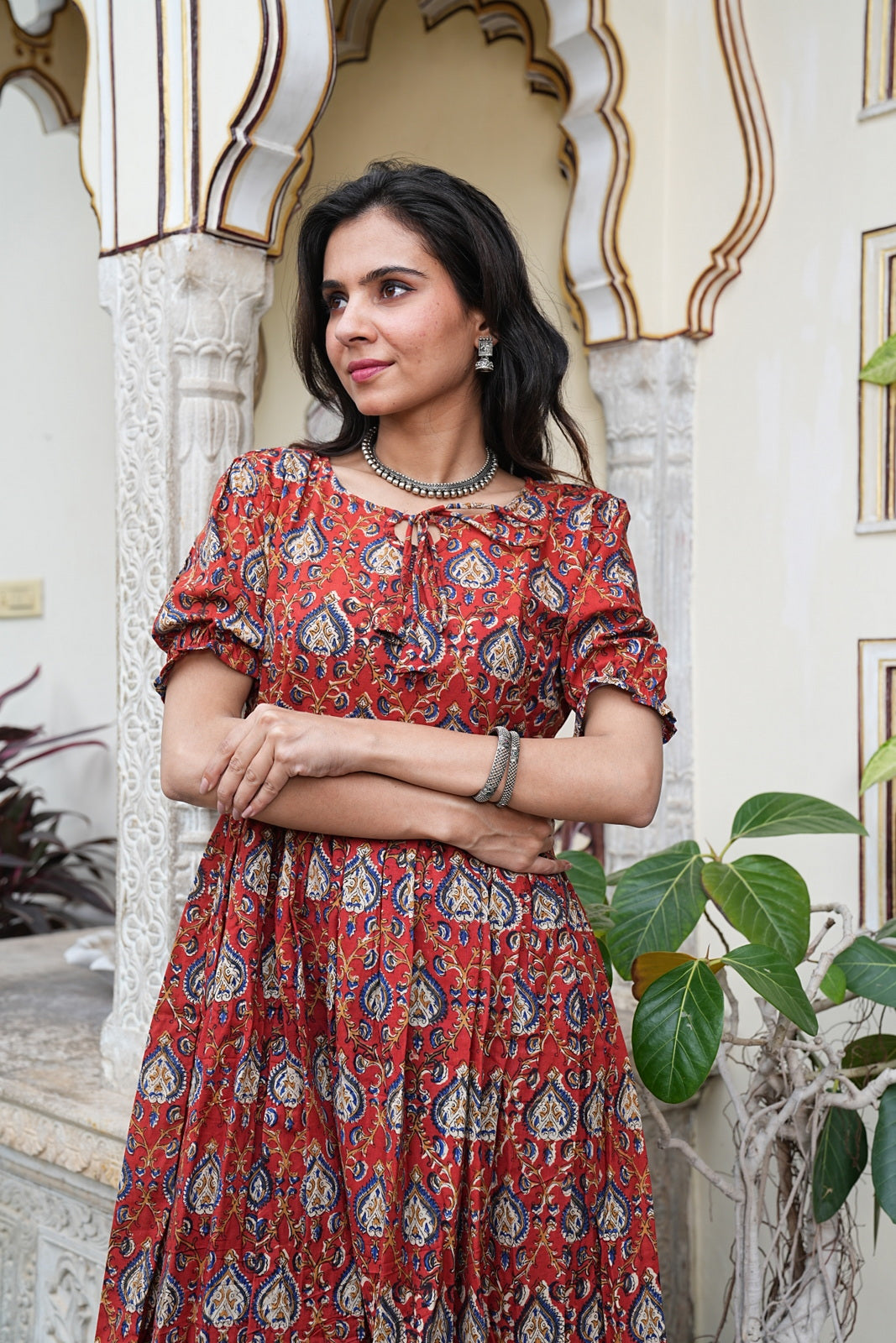 Women's Handblock Bagru Cotton Dress – Stylish & Breathable