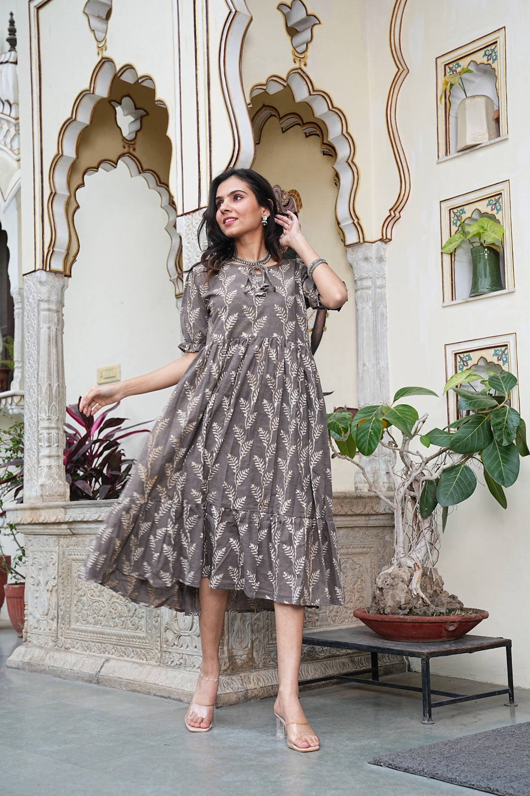 Women's Handblock Bagru Cotton Dress – Stylish & Breathable