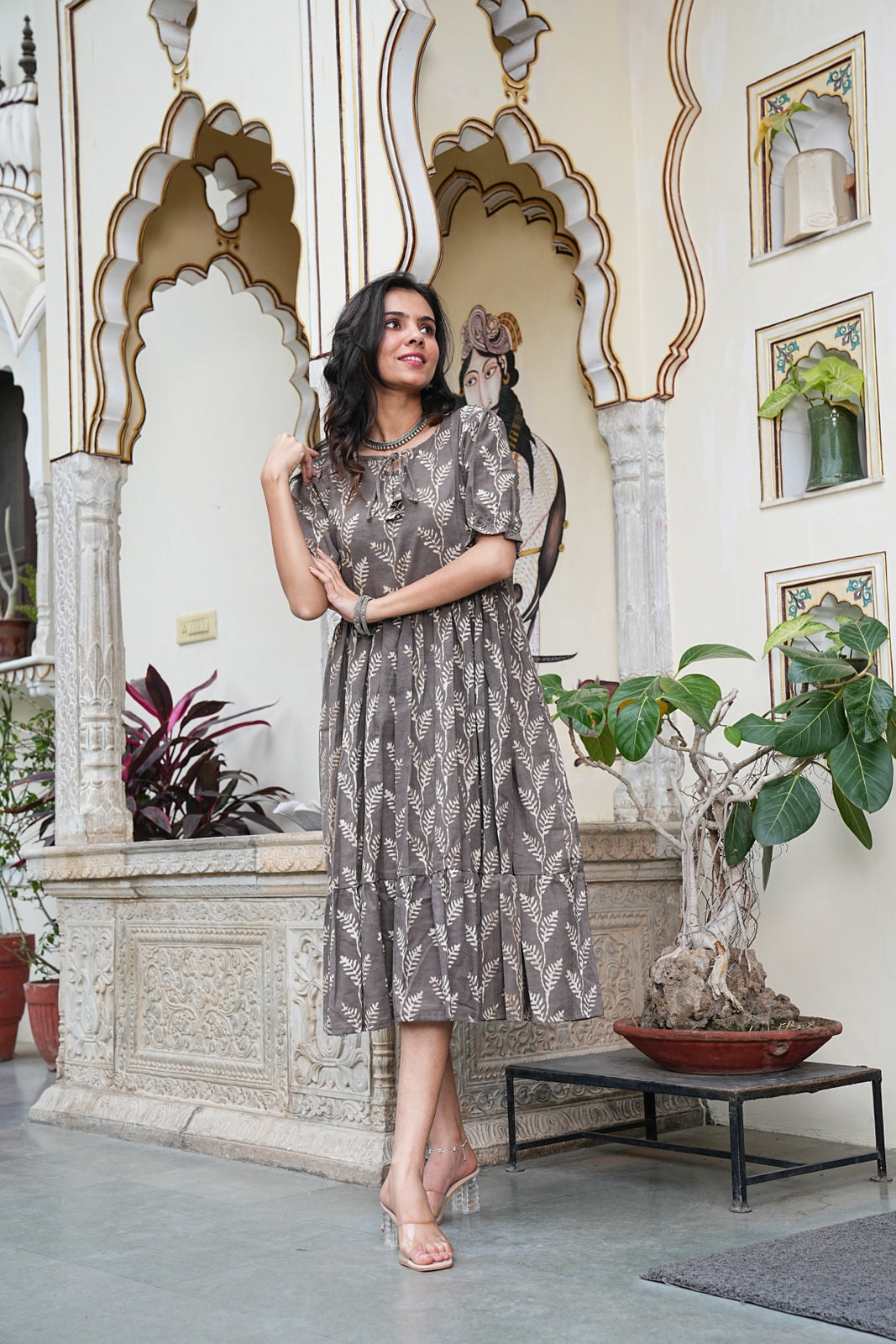 Women's Handblock Bagru Cotton Dress – Stylish & Breathable