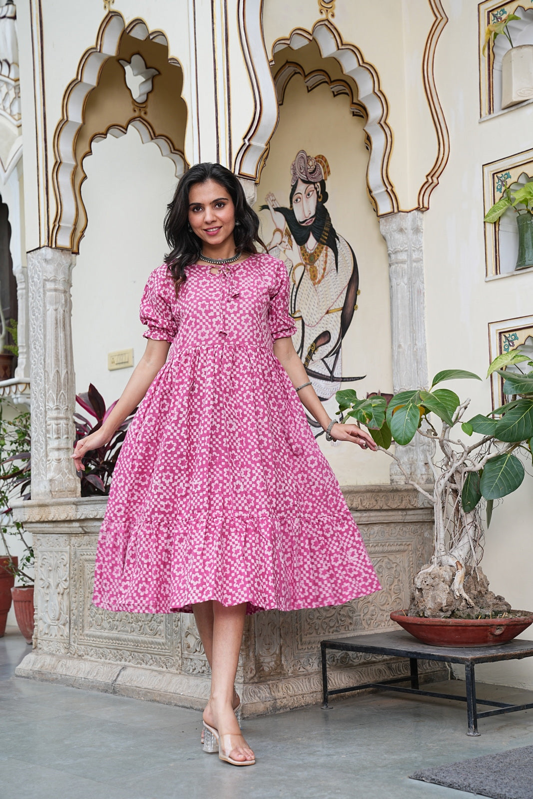 Women's Handblock Bagru Cotton Dress – Stylish & Breathable