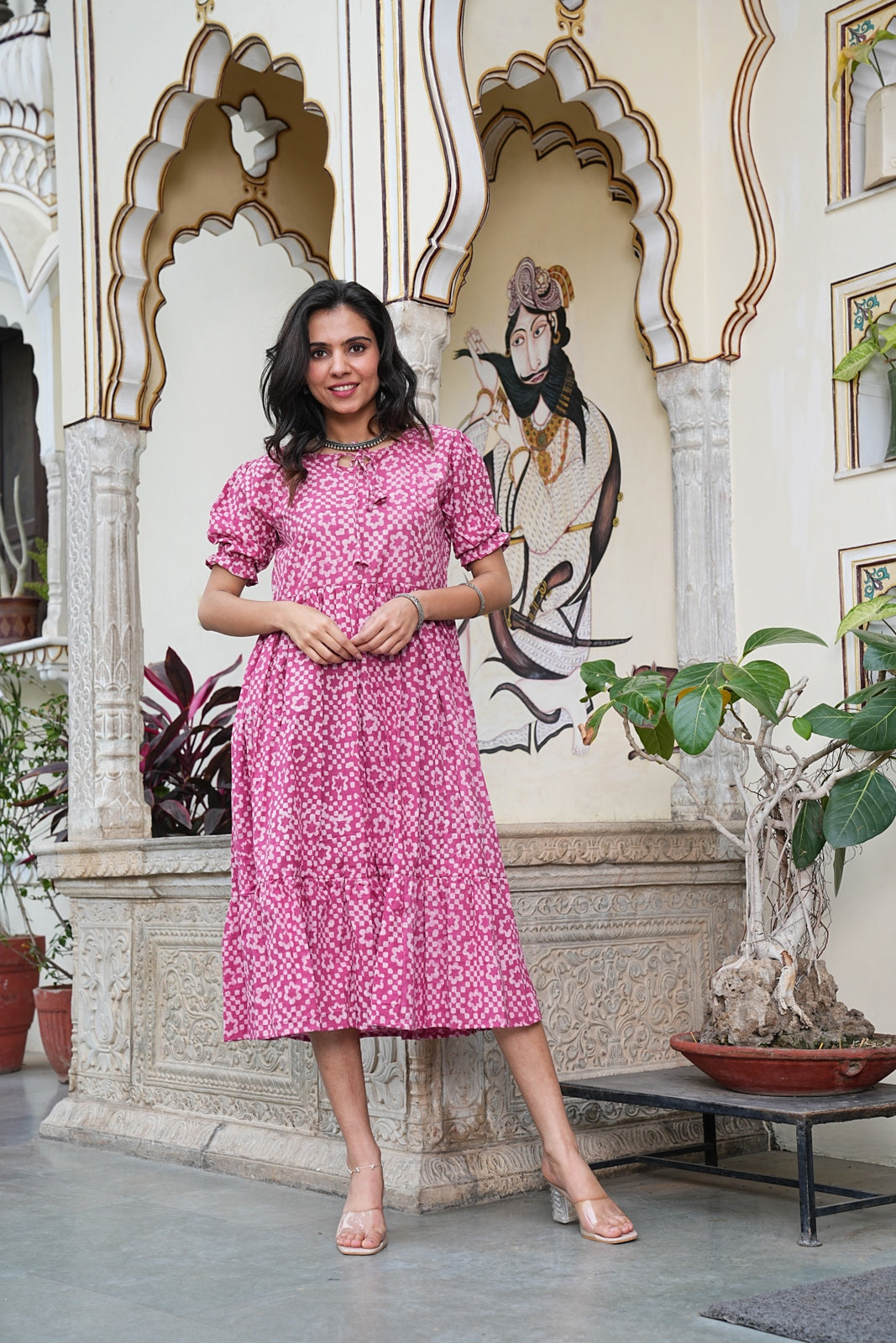 Women's Handblock Bagru Cotton Dress – Stylish & Breathable