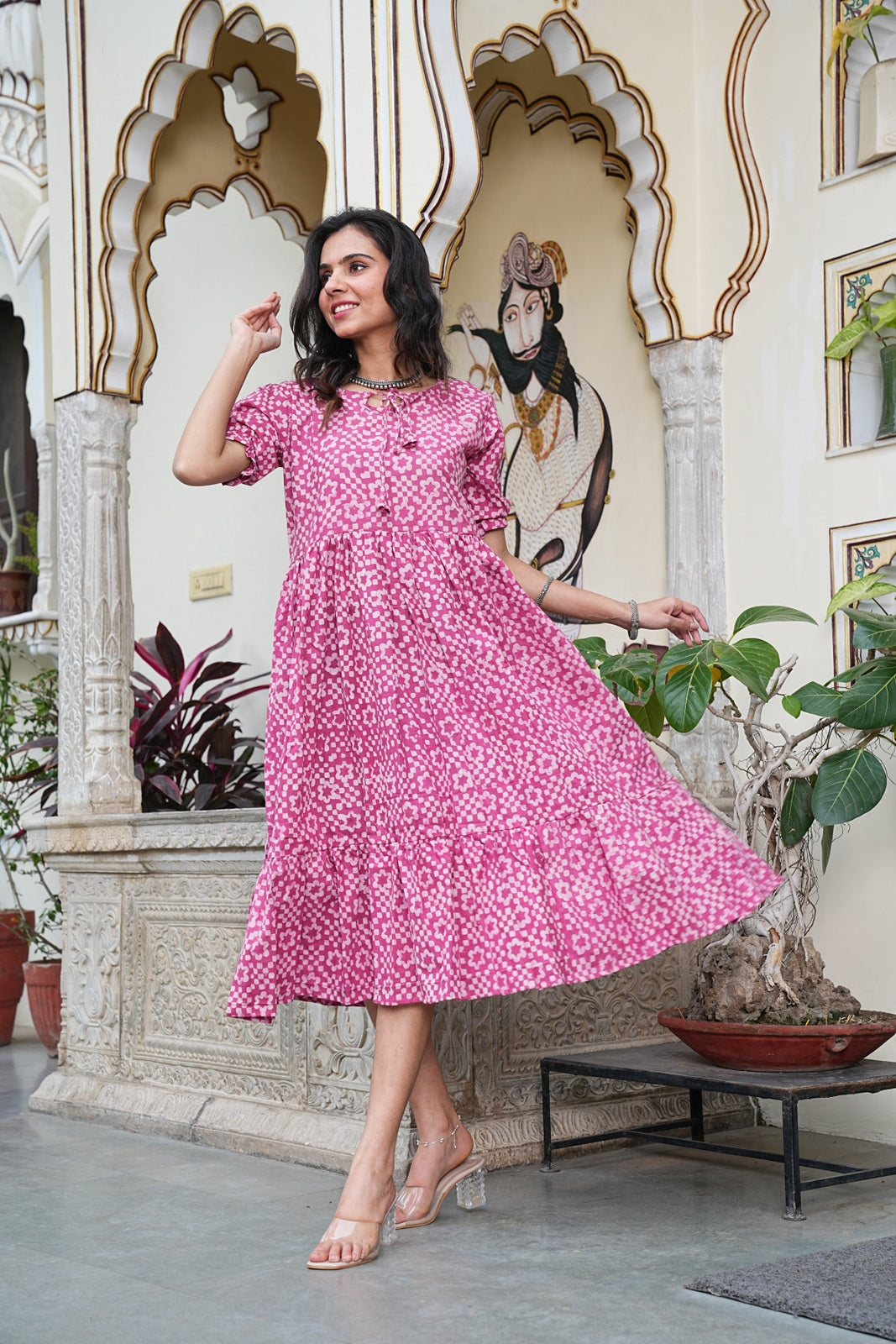 Women's Handblock Bagru Cotton Dress – Stylish & Breathable