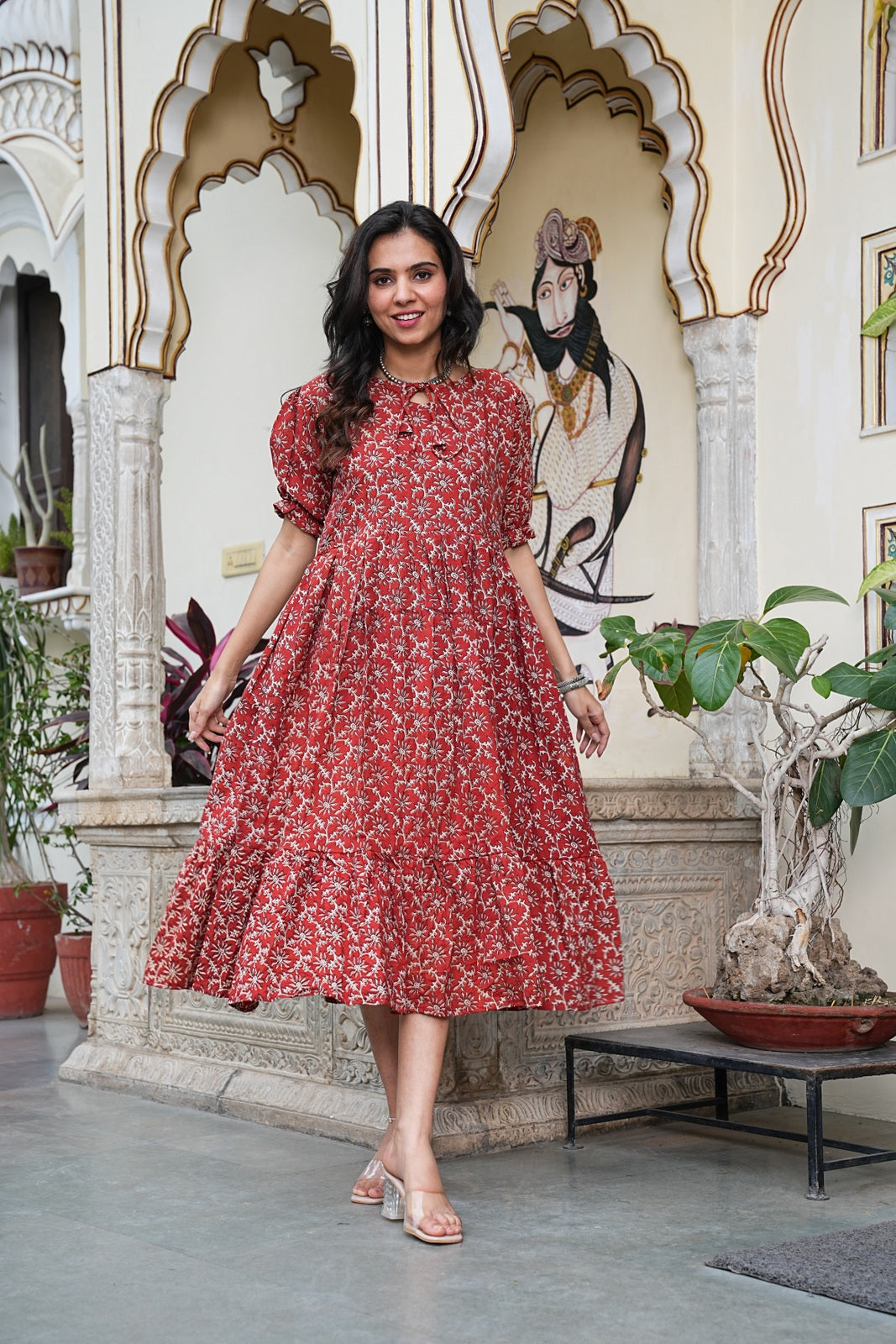 Women's Handblock Bagru Cotton Dress – Stylish & Breathable