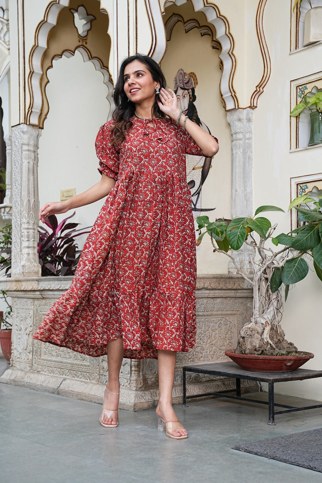 Women's Handblock Bagru Cotton Dress – Stylish & Breathable