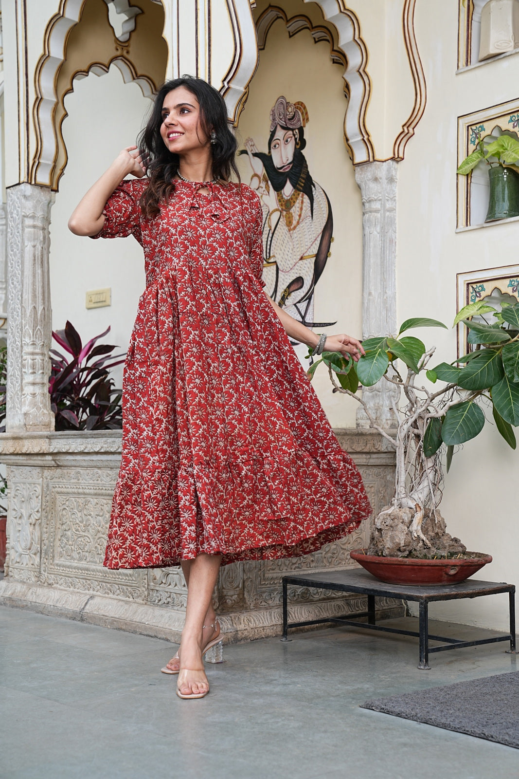 Women's Handblock Bagru Cotton Dress – Stylish & Breathable