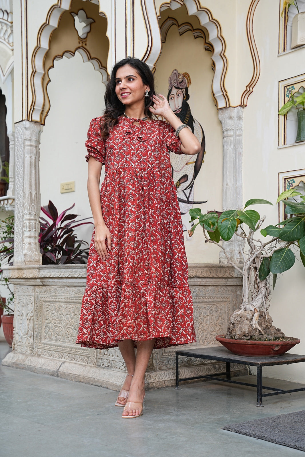 Women's Handblock Bagru Cotton Dress – Stylish & Breathable