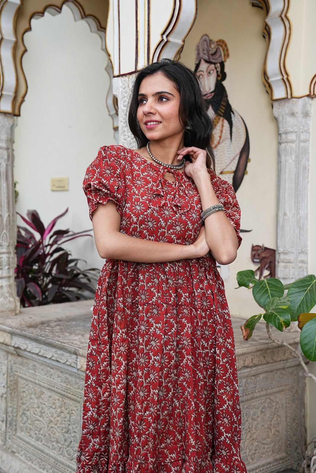 Women's Handblock Bagru Cotton Dress – Stylish & Breathable
