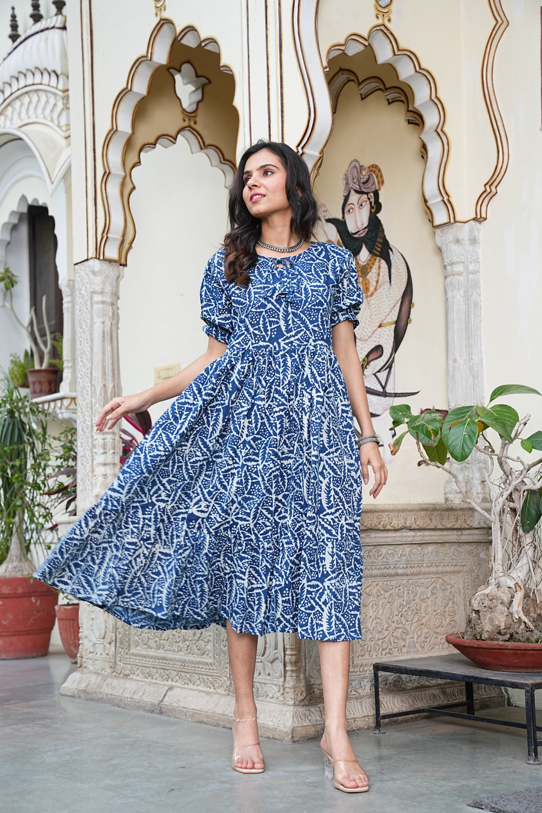 Women's Handblock Bagru Cotton Dress – Stylish & Breathable