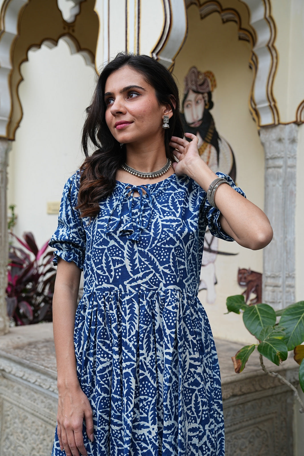 Women's Handblock Bagru Cotton Dress – Stylish & Breathable