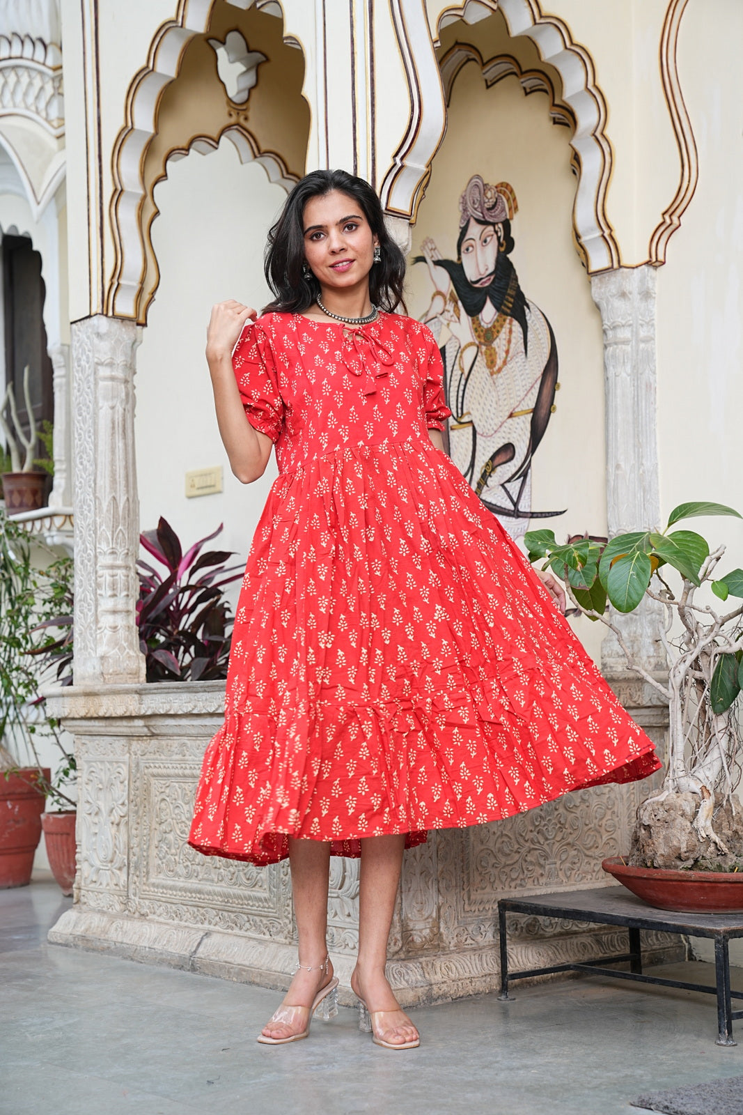 Women's Handblock Bagru Cotton Dress – Stylish & Breathable