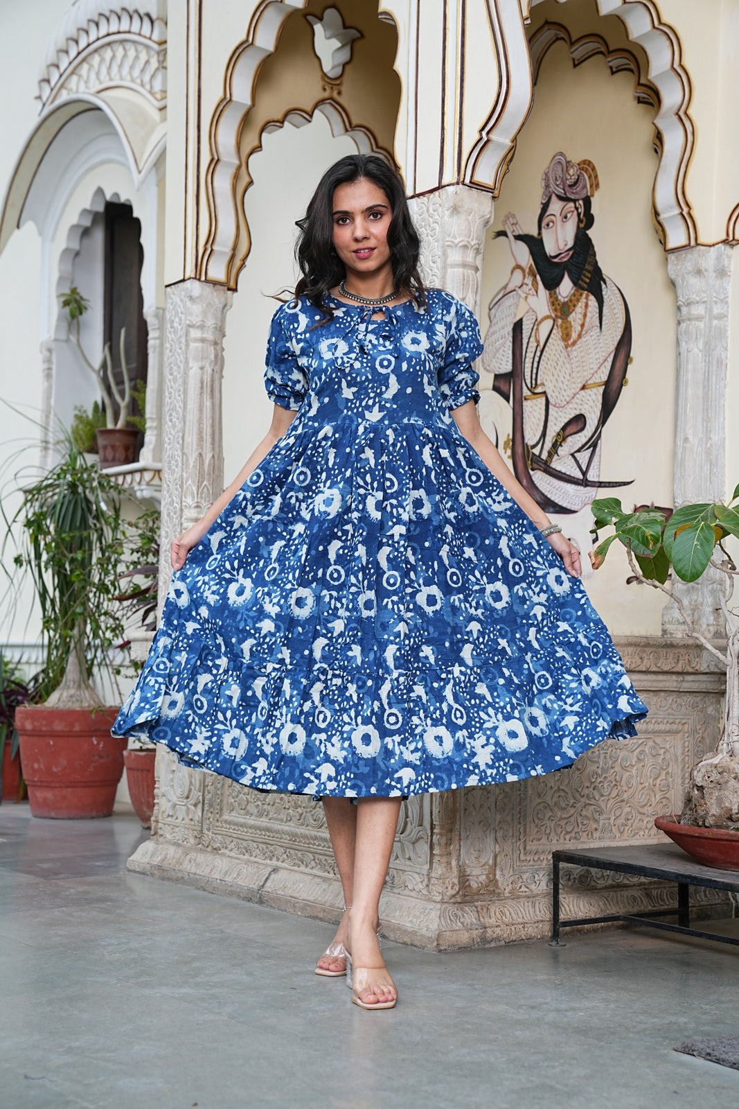 Women's Handblock Bagru Cotton Dress – Stylish & Breathable