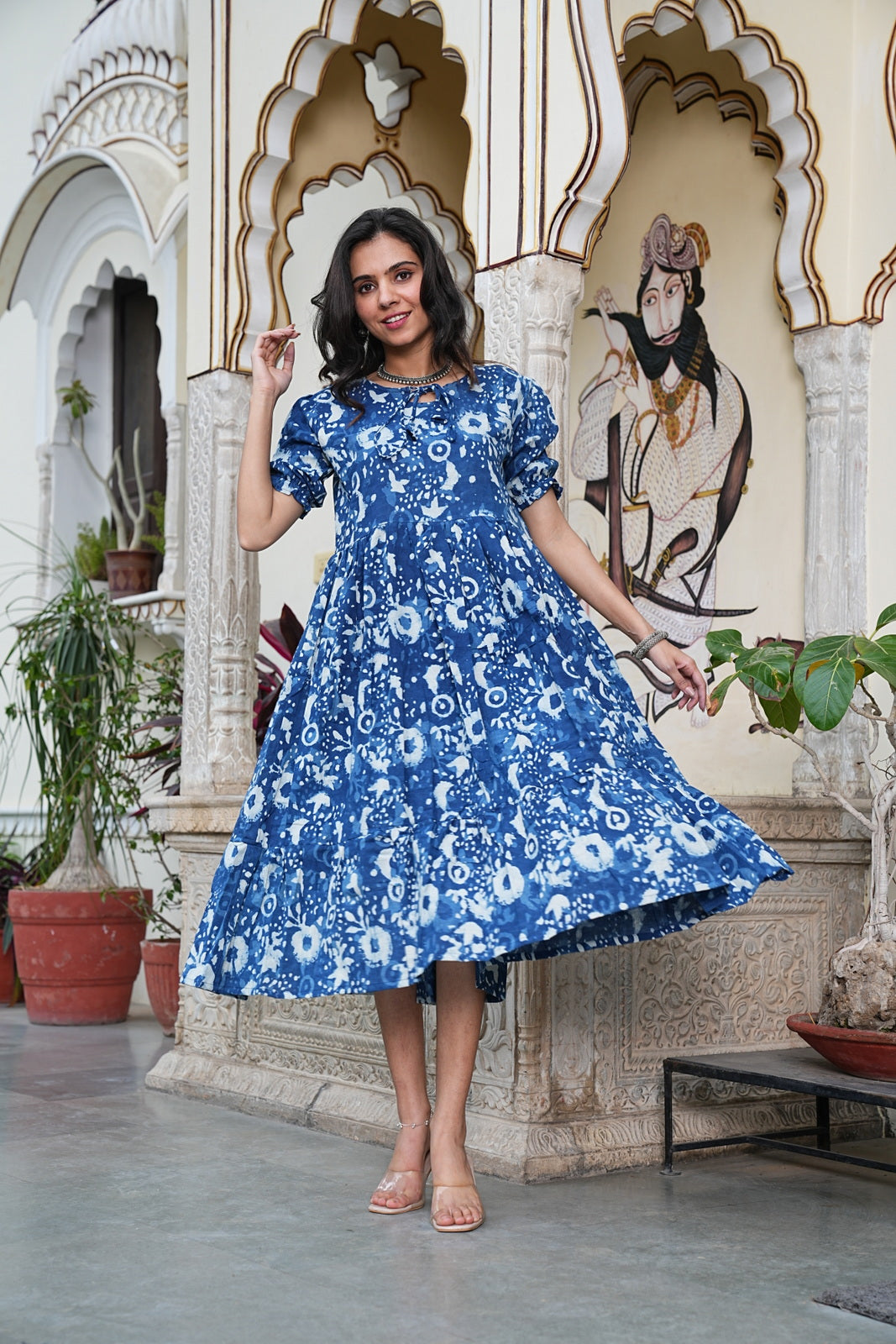 Women's Handblock Bagru Cotton Dress – Stylish & Breathable