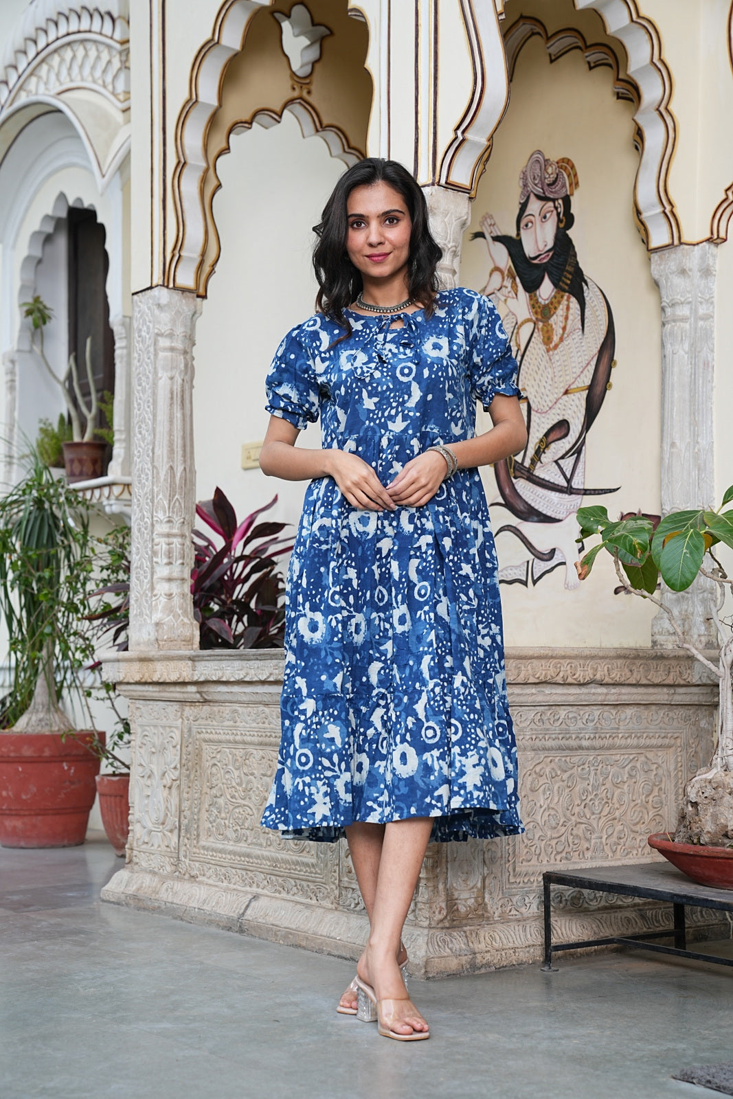 Women's Handblock Bagru Cotton Dress – Stylish & Breathable