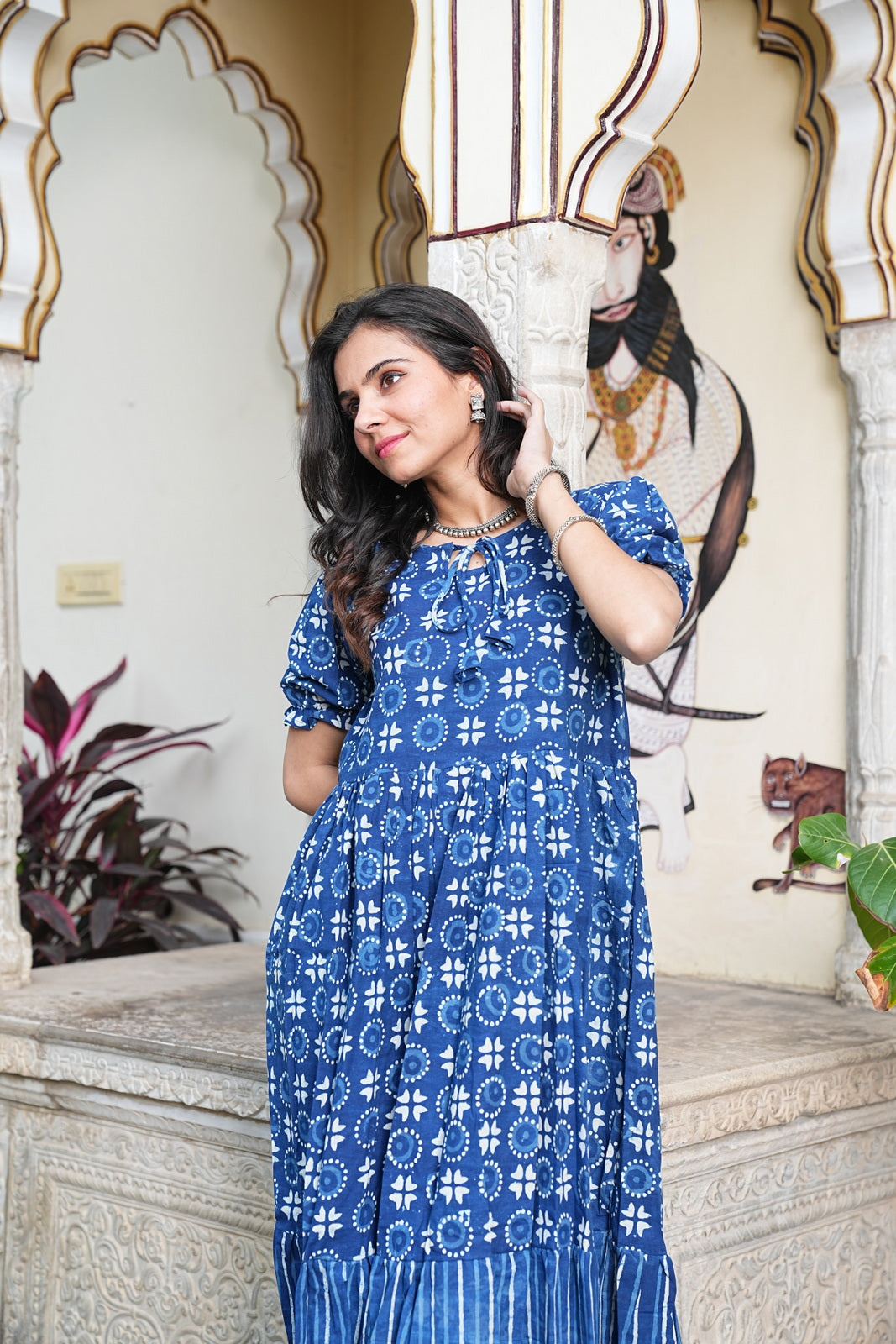 Women's Handblock Bagru Cotton Dress – Stylish & Breathable