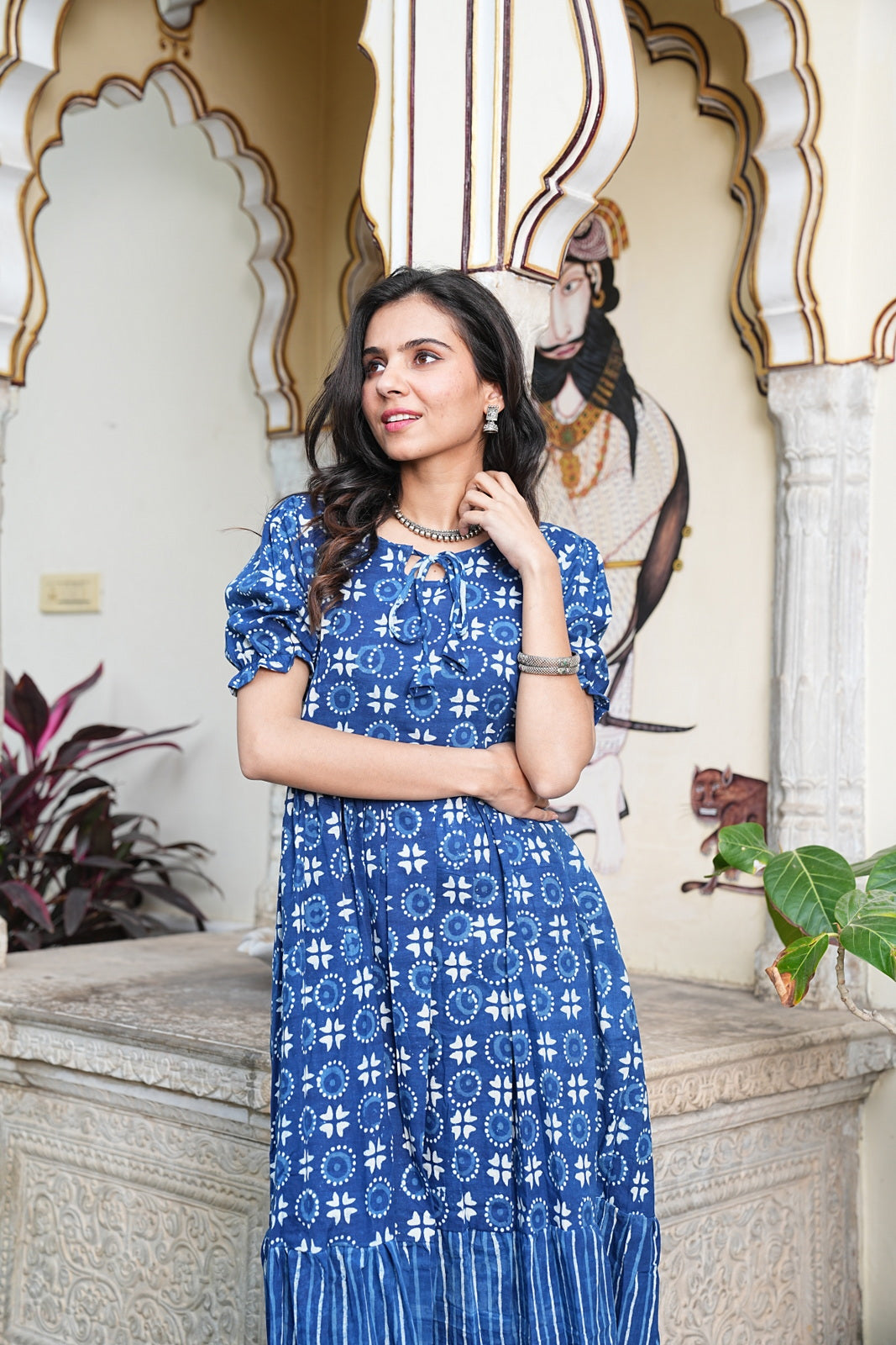 Women's Handblock Bagru Cotton Dress – Stylish & Breathable