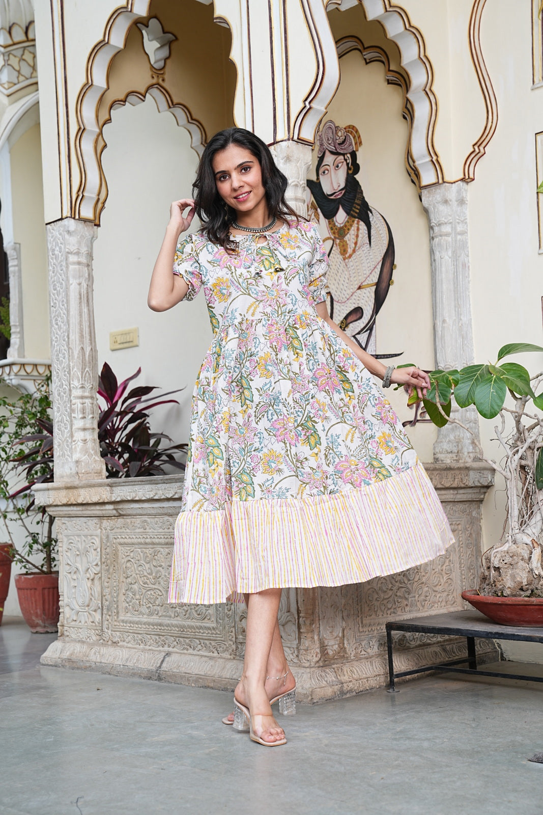 Women's Handblock Bagru Cotton Dress – Stylish & Breathable