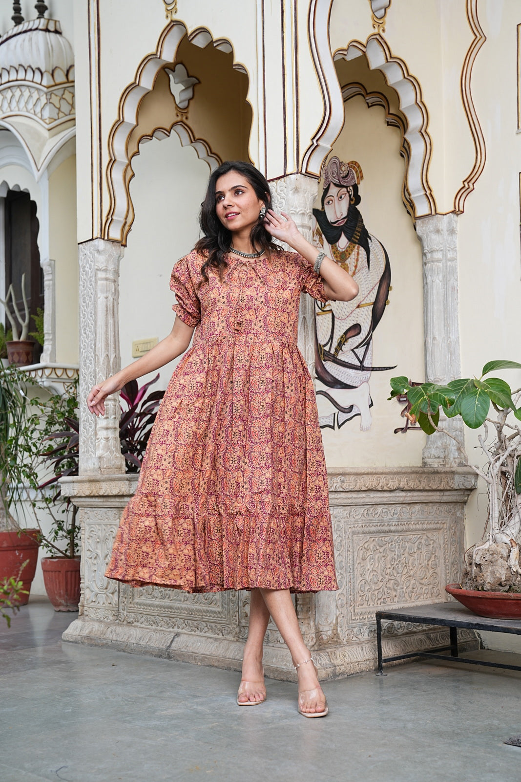 Women's Handblock Bagru Cotton Dress – Stylish & Breathable