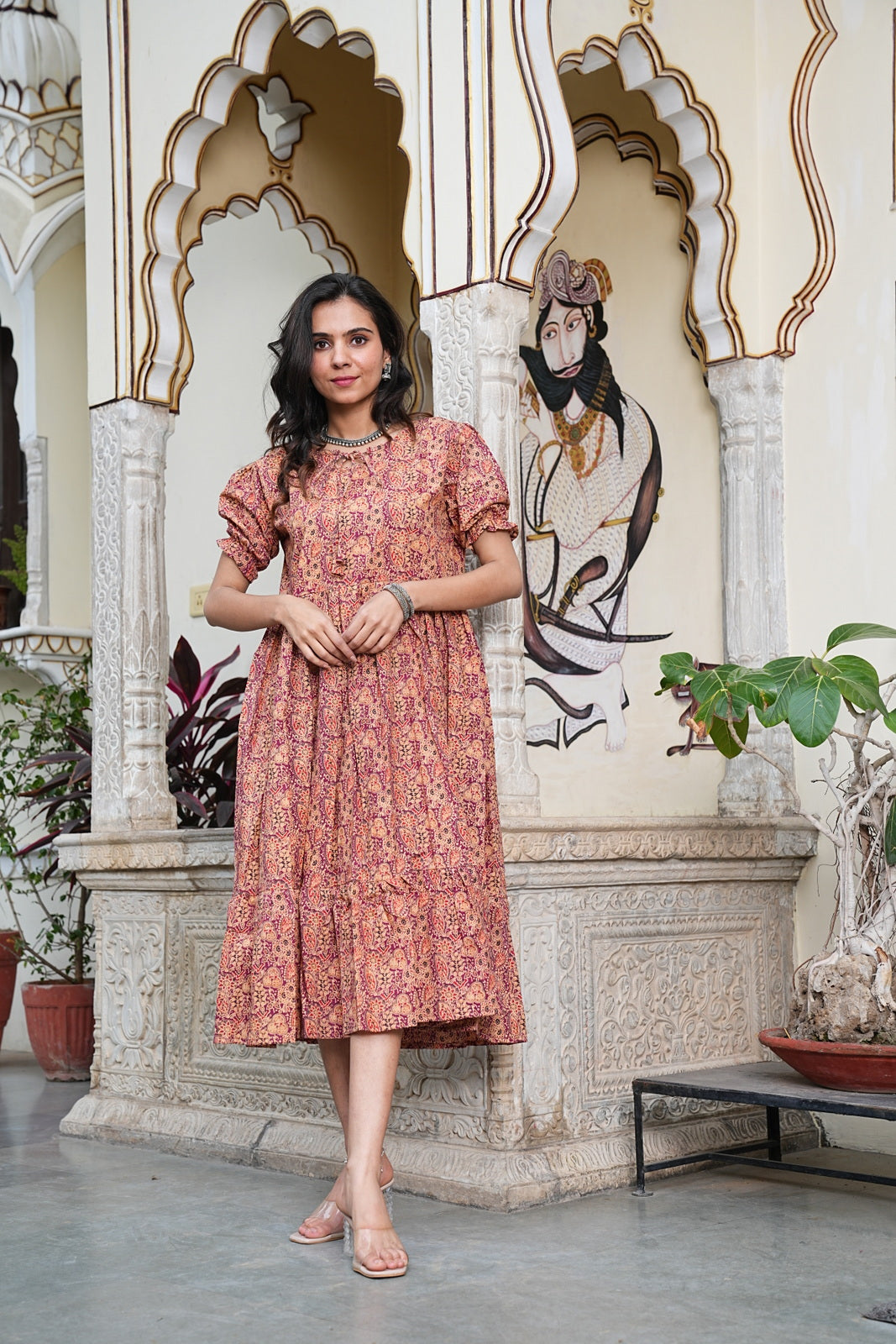 Women's Handblock Bagru Cotton Dress – Stylish & Breathable