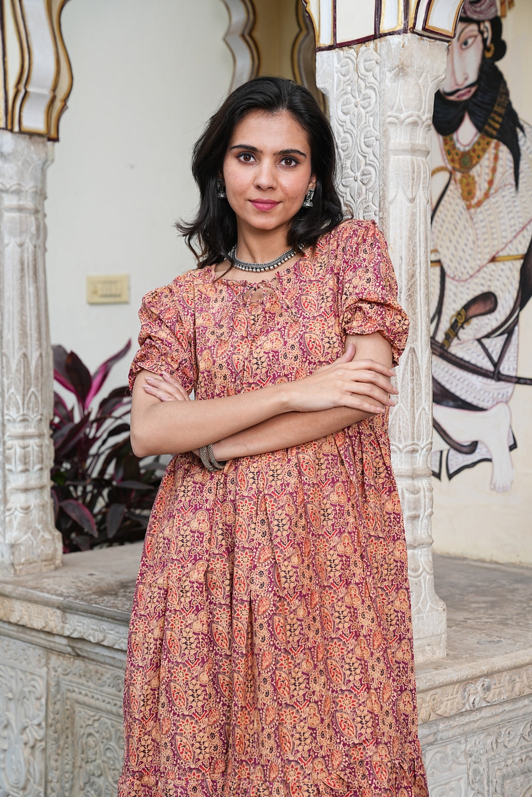 Women's Handblock Bagru Cotton Dress – Stylish & Breathable