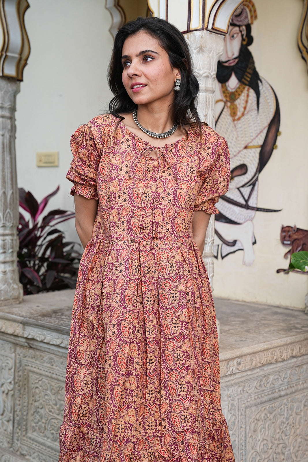 Women's Handblock Bagru Cotton Dress – Stylish & Breathable