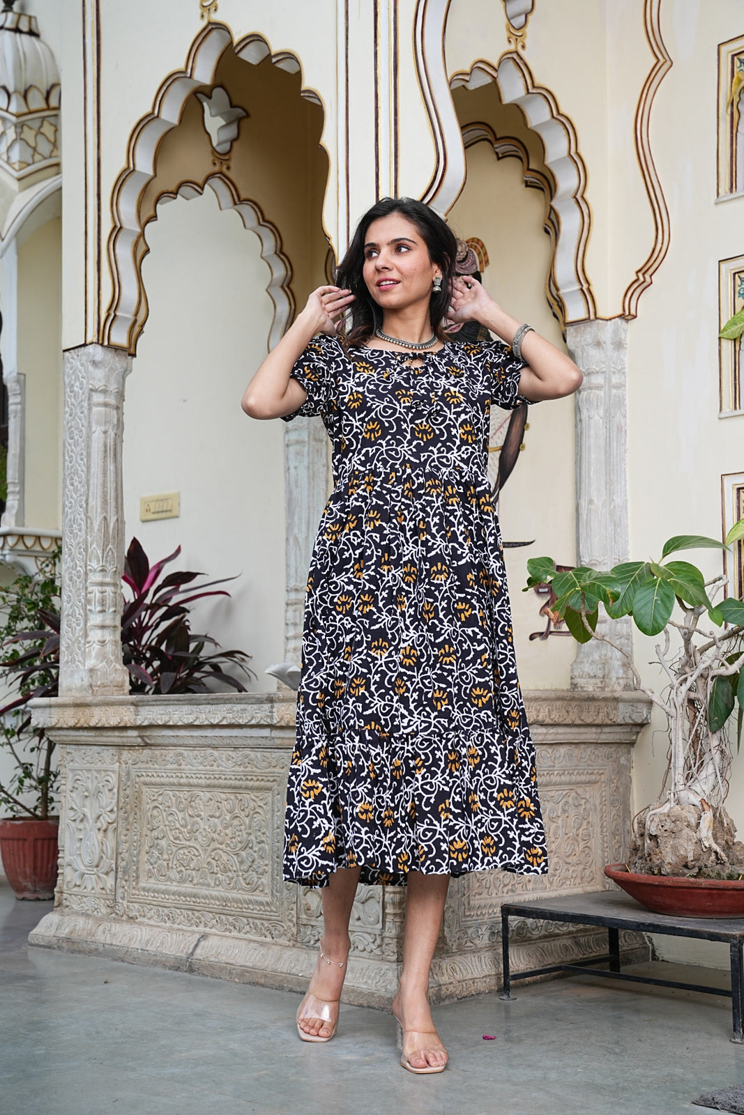 Women's Handblock Bagru Cotton Dress – Stylish & Breathable