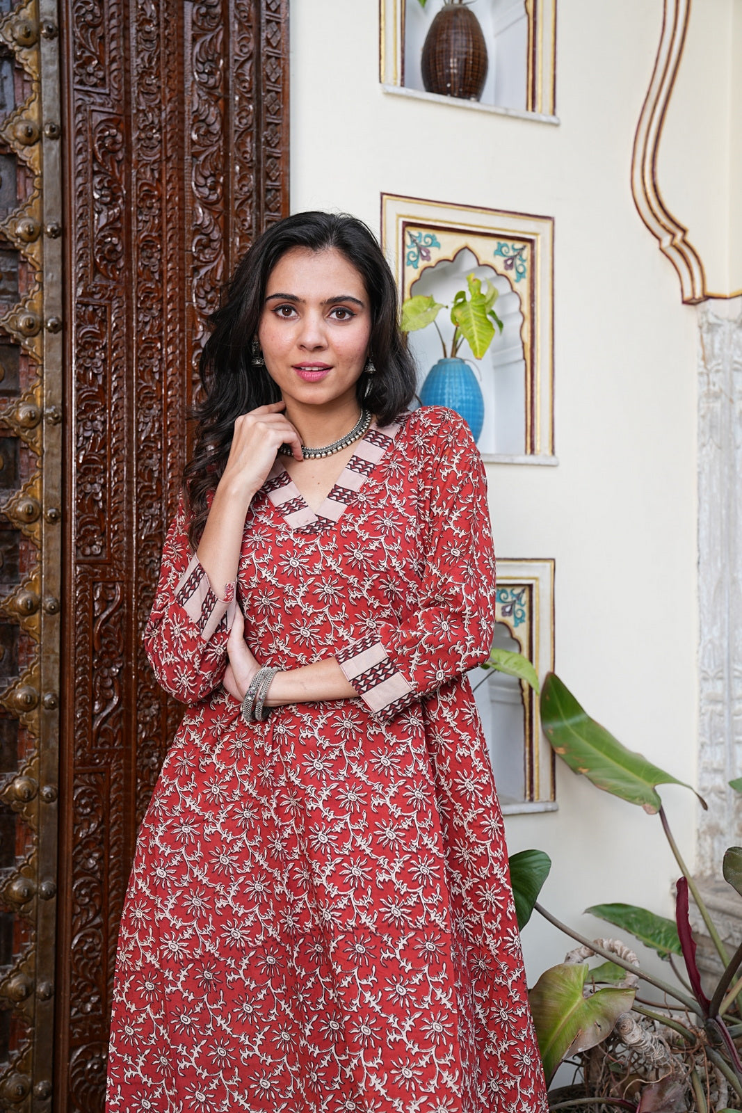 Handblock Printed Cotton Plazo Set – Earthy Elegance by House of the Handblock