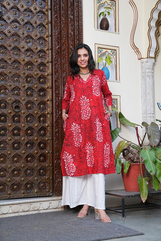 Handblock Printed Cotton Plazo Set – Earthy Elegance by House of the Handblock
