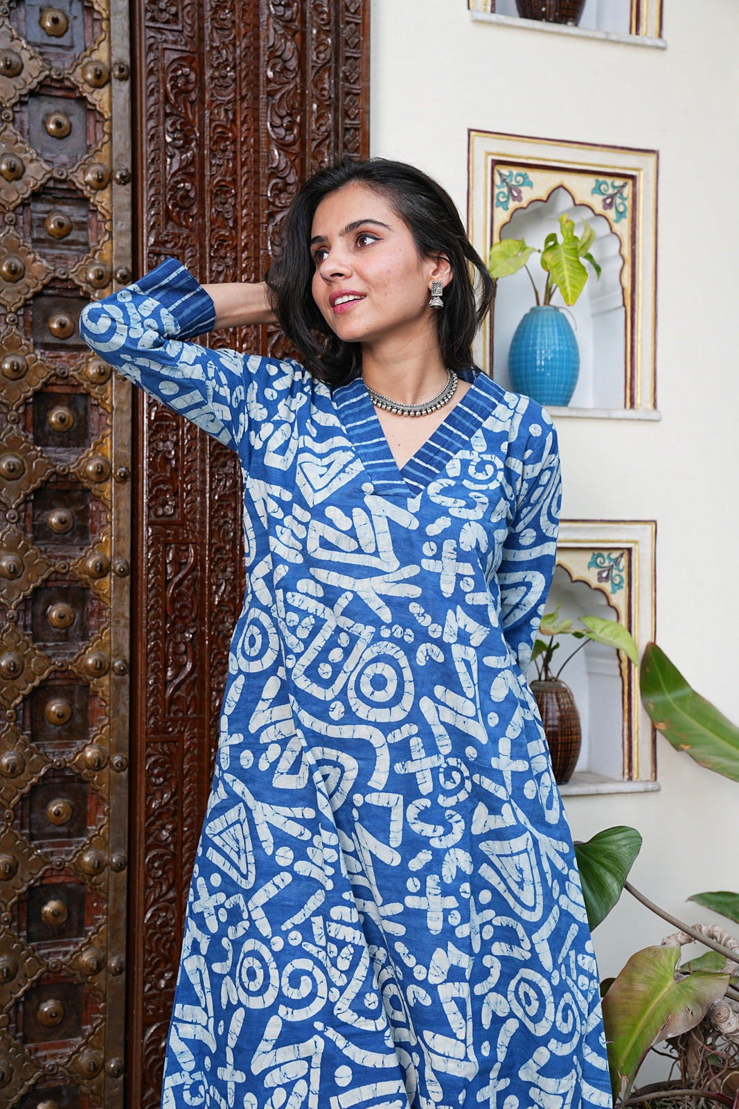 BLUE Handblock Printed Cotton Plazo Set – Earthy Elegance by House of the Handblock