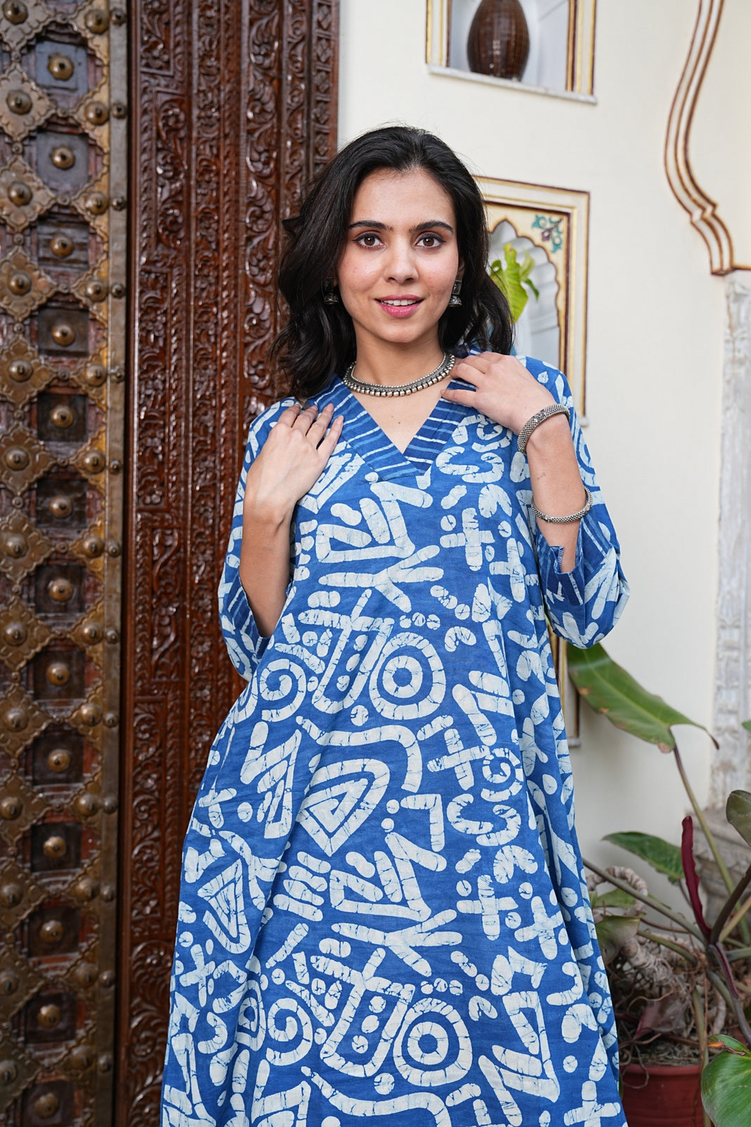 BLUE Handblock Printed Cotton Plazo Set – Earthy Elegance by House of the Handblock