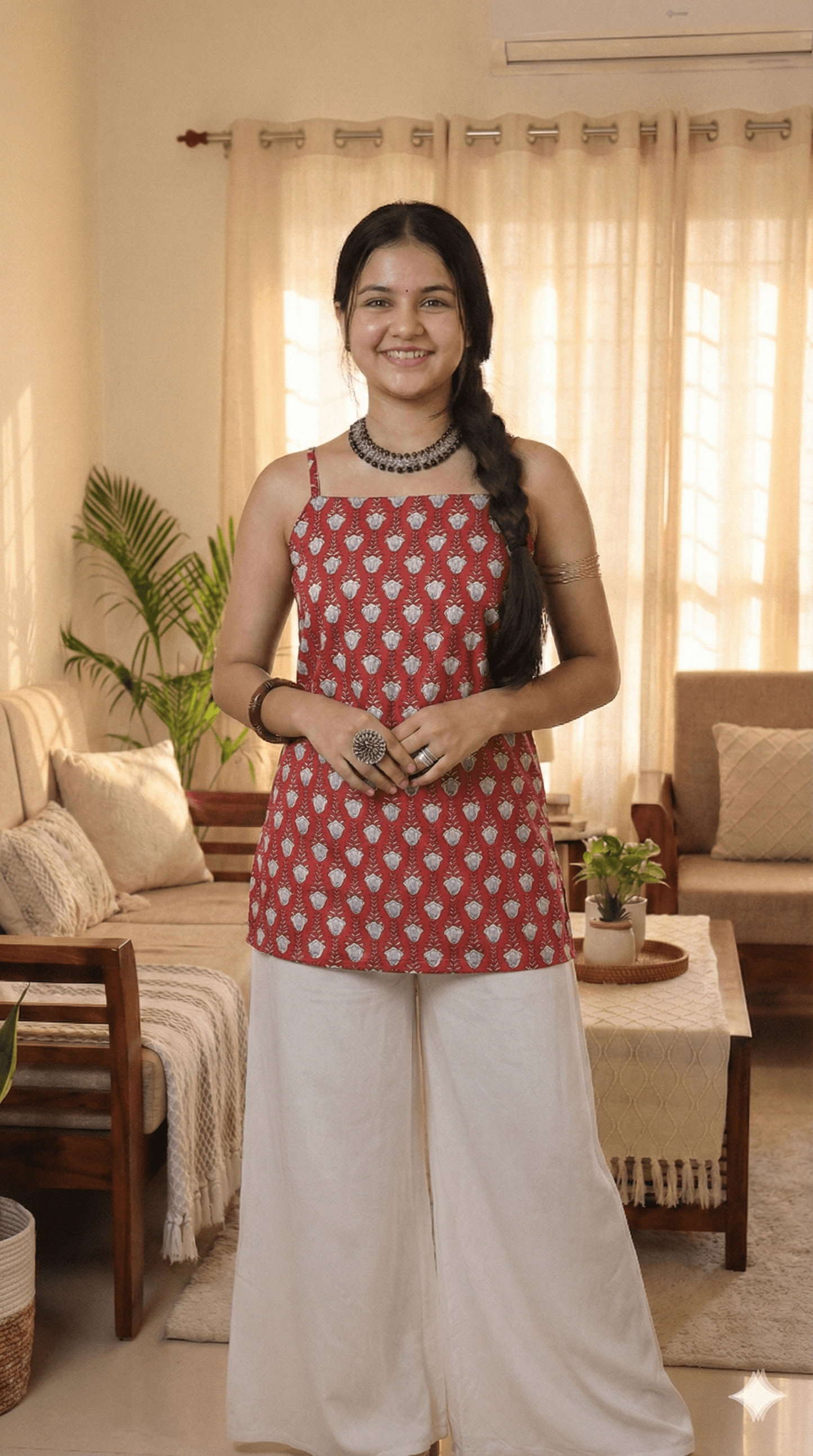 Corset Convertible Handblock Printed Cotton Kurti | House of the Handblock
